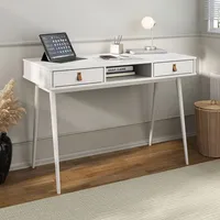 Idimex Schreibtisch Kim weiß - Bürotisch mit 2 Schubladen