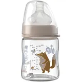 Nip – Weithalsflasche Glas | 120ml | Babyflasche mit weichem Silikontrinksauger und Ventil für optimalen Lufteinstrom. Babyflasche aus bruchfestem Glas | Sauglochgröße M, Girl