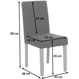 Mendler 2er-Set Esszimmerstuhl Stuhl Küchenstuhl Littau ~ Textil, creme-beige, helle Beine