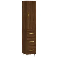 VidaXL Highboard Braun Eichen-Optik 34,5x34x180 cm Holzwerkstoff