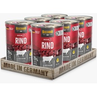 BELCANDO Baseline Nassfutter für Hunde, Rind, 6X 400g Dose, 70% Fleisch für ausgewachsene Hunde, Hundefutter nass ohne Getreide, Made in Germany