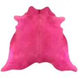 KUHFELL online & NOMAD Fellteppich KUHFELL STIERFELL BLAU PINK ROT GRÜN SCHWARZ ORANGE GELB GEFÄRBT rosa