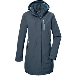 Parka KILLTEC "KOS 30 WMN PRK", Damen, Gr. 42, blau (royalblau), Oberstoff: 100% Polyester, Futter: 100% Polyester (recycelt), sportlich, Jacken, Wasserdicht, atmungsaktiv, abnehmbare Kapuze, nachhaltige Materialien