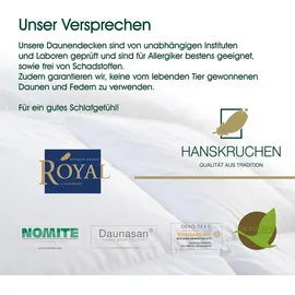 HANSKRUCHEN Daunendecke Royal Medium 155 x 220 cm - Weiß