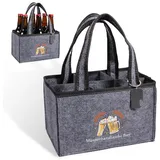 Komoke Männerhandtasche, Herrenhandtasche Bier,Männerhandtasche Bier, Flaschenträger 6 Flaschen,Wiederverwendbare Flaschentasche, Flaschenträger Mit Trennwänden Und Griffe FürParty Reise Picknick