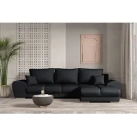 99rooms Antalya Ecksofa Strukturstoff NEVE Schwarz Rechts mit