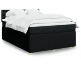 vidaXL Boxspringbett mit Matratze Schwarz 140x200 cm Stoff
