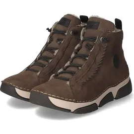 Rieker Damen Schnürboots Stiefelette Warmfutter Ziernaht 45912, Größe:39 EU, Farbe:Braun - Braun Größe 39