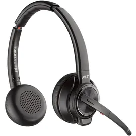 Poly Savi 8220 UC DECT USB-A-Headset, kabellos, On-Ear, Schwarz