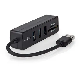 Nedis USB-Hub USB-A Stecker 3x USB A Buchse 5-Port Port(s) USB 3.2 Gen 1 Stromversorgung über USB 5 Gbps SD & MicroSD