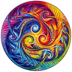 Unidragon Puzzle UNIDRAGON Holzpuzzle Mandala – Spiral-Inkarnation – 700 Teile, Puzzleteile