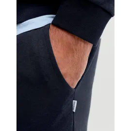 Jack & Jones PlusSize Sweatshorts "JPSTGORDON BRADLEY SWEAT SHORTS MI PLS", Herren, Gr. 46 (6XL), N-Gr, schwarz (navy blazer), angeraute Sweatware, Obermaterial: 65% Polyester, 35% Baumwolle, JACK & JONES PLUSSIZE, unifarben, regular fit ca.