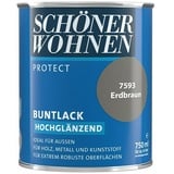 SCHÖNER WOHNEN-Farbe Protect Buntlack  (Erdbraun, 750 ml)