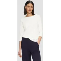 S.Oliver 3/4-Arm-Shirt T-Shirt Shirt mit Flammgarnstruktur und 3/4-Ärmeln beige