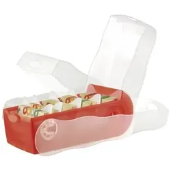 Karteibox Croco, A8, transluzent-rot, 998-617, inkl. 5 variable Stützplatten