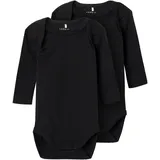 NAME IT Unisex Nbnbody 2p Ls Solid Black Noos, Schwarz, 86
