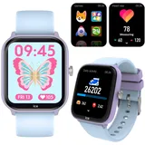 ICE-WATCH - Ice smart junior 3.0 Purple Soft Blue 1.75 AMOLED - Lila Mädchenuhr mit Silikonarmband - 024298 (1.75 Zoll)