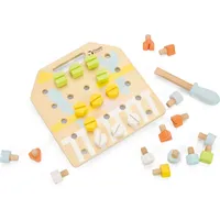 Classic World Schraubbrett Holzspielzeug mit 27 Teilen für Jungen und Mädchen | Schraubplatte mit Schrauben und Schraubenzieher | Spielzeug ab 3 Jahre