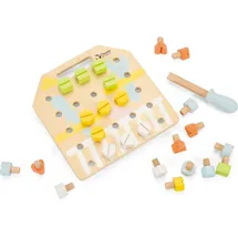 Classic World Schraubbrett Holzspielzeug mit 27 Teilen für Jungen und Mädchen | Schraubplatte mit Schrauben und Schraubenzieher | Spielzeug ab 3 Jahre