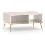 Feldmann-Wohnen Couchtisch, Creme, Gold, Holz, 90x42x60 cm, Wohnzimmer, Wohnzimmertische, Couchtische