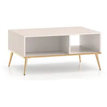 Feldmann-Wohnen Couchtisch, Creme, Gold, Holz, 90x42x60 cm, Wohnzimmer, Wohnzimmertische, Couchtische