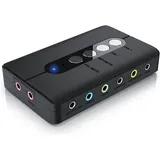 CSL externe USB-Soundkarte, 7.1 Surround Sound, Stereo Audio Adapter, für PC - Win 10, 11 USB Soundkarte, Schwarz