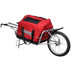 vidaXL Fahrradlastenanhänger Fahrradanhänger Einrad mit Tasche rot
