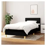 Lattenrost mit Matratze, Schwarz, 90 x 190 cm, Stoff, Plattformbett mit Lattenhalter, einfache Montage, für Schlafzimmer, Erwachsene