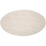 Esprit Outdoorteppich »Shake, ESP54232« rund 2 mm Höhe Hoch-Tief-Effekt, Blume des Lebens - Motiv, uni, robust, Terrasse beige