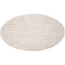 Esprit Outdoorteppich »Shake, ESP54232« rund 2 mm Höhe Hoch-Tief-Effekt, Blume des Lebens - Motiv, uni, robust, Terrasse beige
