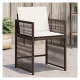 vidaXL Gartenstühle mit Kissen 4 Stk. Braun Poly Rattan