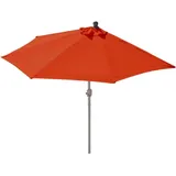 Sonnenschirm halbrund Lorca, Halbschirm Balkonschirm, uv 50+ Polyester/Alu 3kg 270cm terracotta ohne Ständer