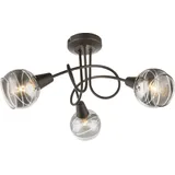 Trango 3-flg. 1010-35SD Schwarz-Optik schwenkbar *WOW* inkl. 3x 3-Stufen dimmbar LED-Leuchtmittel 3000K warmweiß Deckenlampe mit Design rauchigen Glasschirmen Wohnzimmer Deckenstrahler