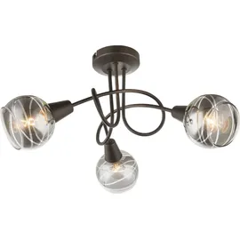 Trango 3-flg. 1010-35SD Schwarz-Optik schwenkbar *WOW* inkl. 3x 3-Stufen dimmbar LED-Leuchtmittel 3000K warmweiß Deckenlampe mit Design rauchigen Glasschirmen Wohnzimmer Deckenstrahler