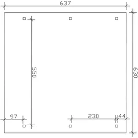 SKANHOLZ Doppelcarport Wendland 6,30 x 6,37 m eiche hell mit Aluminiumdach und Pfostenanker