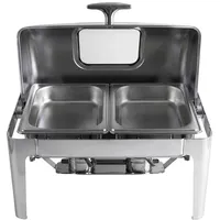 Homeline Chafing Dish 9L Edelstahl Klappdeckel, Speisewärmer, Silber