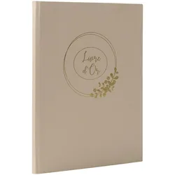 Exacompta 47633E Gästebuch, 100 Seiten, Goldschnitt, Ringflower - Latte