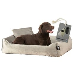 Rohrschneider ® Hundebett inkl. Gratis-Beigabe, Kuschelsofa taupe L