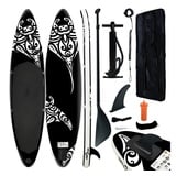 vidaXL SUP-Board-Set Aufblasbar 366x76x15 cm Schwarz