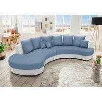 Ecksofa INOSIGN "Limoncello organische Formensprache, OTTOs Choice, L-Form", weiß (weiß, blau), B:287cm H:76cm T:160cm, 100% PU (Kunstleder)/60% Polyester, 40% Baumwolle, Sofas, Ecksofa, ergonomische Form