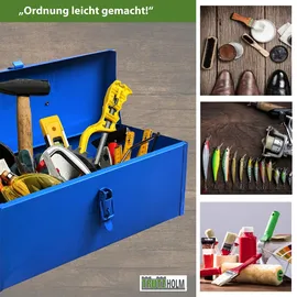 Trutzholm Werkzeugkiste 38x16x12,5cm ca. 7,5 L verschließbares Fach blau