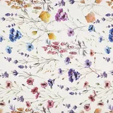 Kt KILOtela - Stoff Meterware Digitaldruck Half Panama 100% Bio-Baumwolle Öko-Tex Standard 100 - Breite 280 cm - Länge wählbar 50 in 50 cm | Garten, Blumenmuster - Orange, Blau