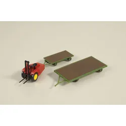 Innerbetrieblicher Transport Stapler und Wagen Bausatz Modell von Auhagen 1:87