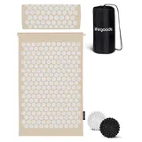 LifeGoods Akupressurmatte Mit Kissen - Akkupressmatte - Akkupressurmatte+ - Akupressur Matte - Akupunktur Matte - Massagematte - Rücken - Stachelmatte - Fakirmatte - Nagelmatte - Acupressure Mat