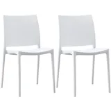 CLP Gartenstuhl Meton Stapelstuhl 42 x 42 x 81 cm weiß 2 St.