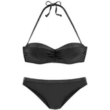 JETTE Bügel-Bandeau-Bikini, Damen schwarz, Gr.34 Cup D,
