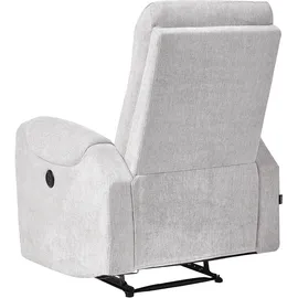 Beliani Fernsehsessel Somero Mit Fußstütze Stoff Grau