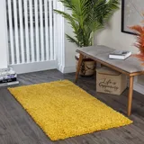 Surya Home Shaggy Berber Teppich Läufer - Flauschiger Teppich für Wohnzimmer, Schlafzimmer, Berber Langflor Hochflor Teppich Weiss flauschig - Teppich Läufer 80x150 cm Läufer Flur in Gelb