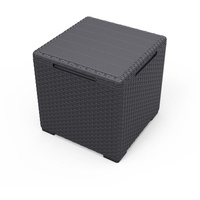 Vigo Aufbewarungsboxen 37x37x37cm Schwarz Beistelltisch Garten Kisten Rattan