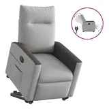 vidaXL Relaxsessel mit Aufstehhilfe Elektrisch Wolkengrau Stoff